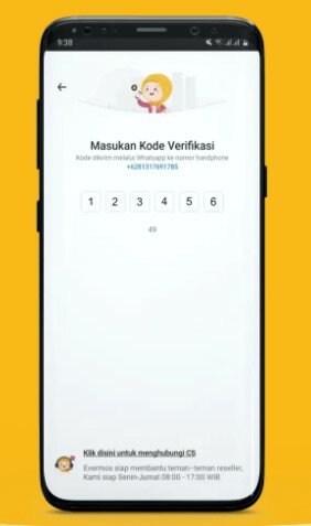 Kode Verifikasi Aplikasi Evermos